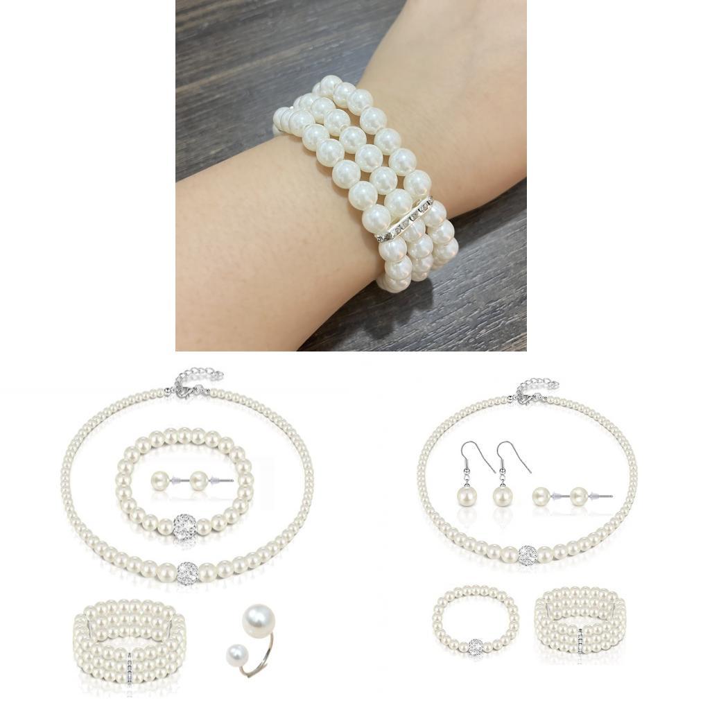 Artificial Pearl Jewelry Set For Women With Heart Water Drop And Bell Designs For Elegant Occasions