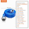 Wąż do płukania wstecznego, 2 cale x 50 stóp, Wytrzymały płaski wąż do odprowadzania wody z basenu z PVC z aluminiowymi złączkami Camlock C i E, Zaciski, Kompatybilny z pompami, piaskiem