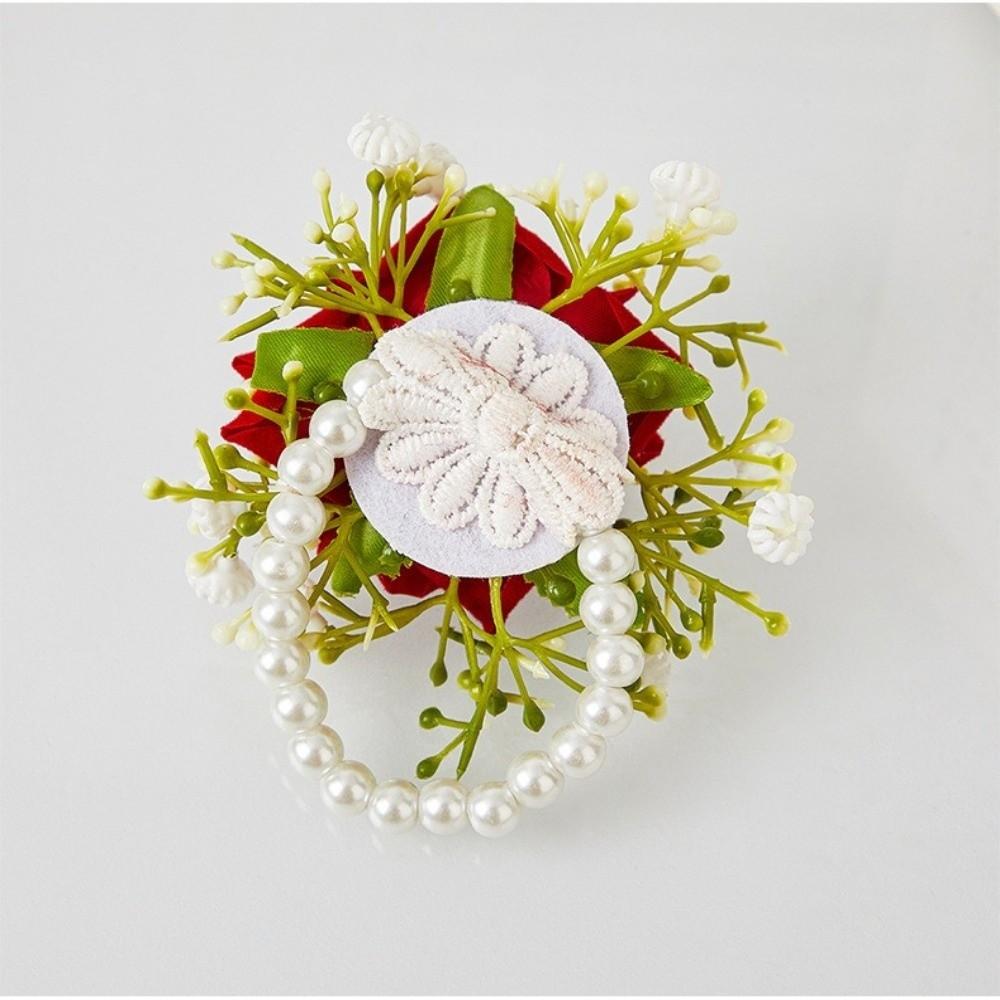 Seidenhochzeitsbrosche Künstliche Ansteckblume für den Bräutigam Elegante Rosen-Boutonnière Hochzeitszubehör