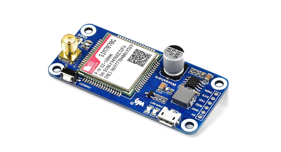 HAT for Raspberry Pi with SIM7070G NB-IoT / Cat-M / gprs / gnss HAT