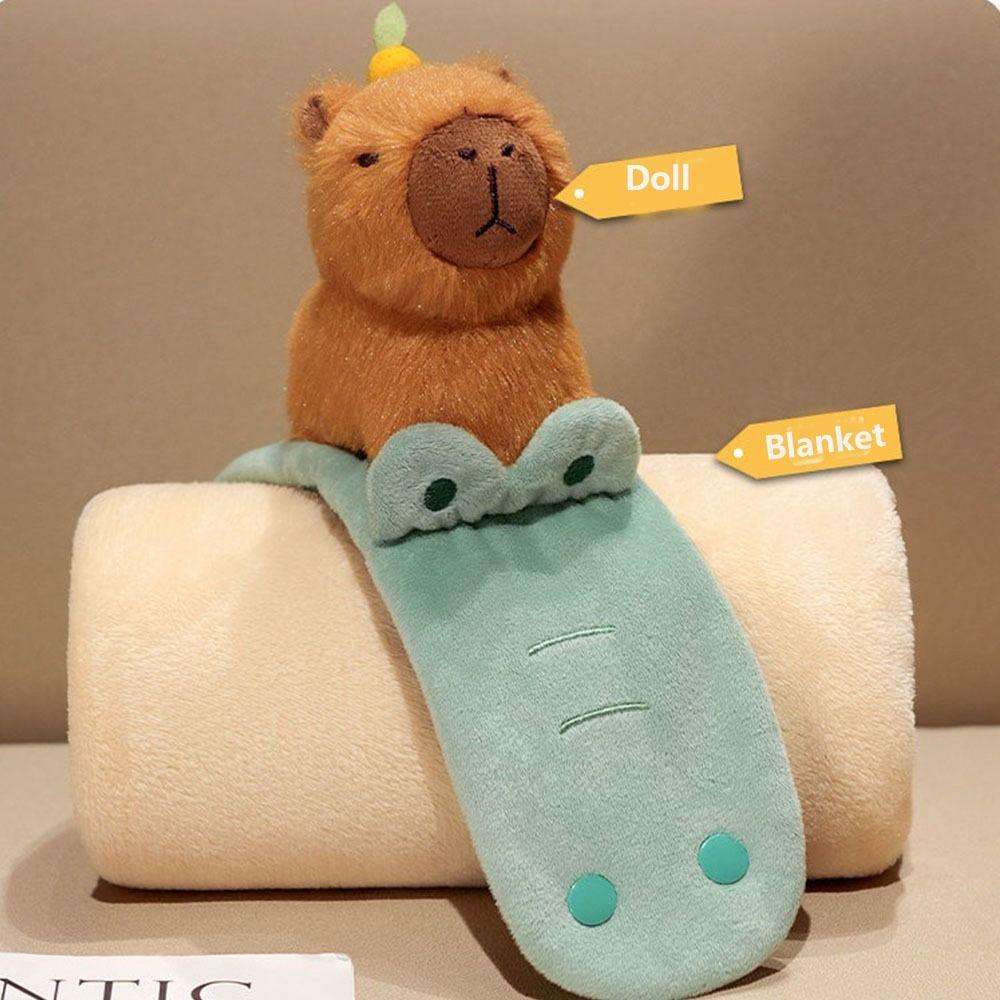 Animal Shaped Air Conditioning Blanket Warm Animals Stuffed Toy Office Nap Blanket  Warm Winter