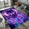 Dreamcatcher Wolf Rug, Large Non Slip Mat, Fantasy Print Carpet, Decorative Living Room Bedroom Decor, Stylish Floor Accent