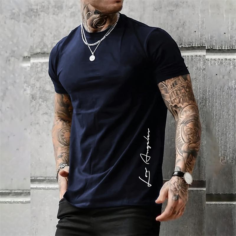 Simple Fashion Letters Graphic T Shirts Trend Summer Crew Neck 3D Printed Short Sleeve Tees Casual Streetwear Cool T-shirts Tops