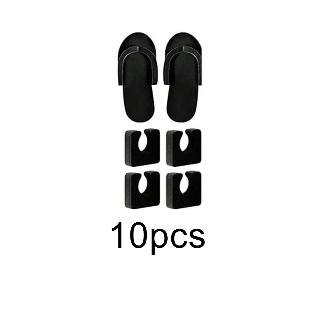 10Pairs Disposable Pedicure Slippers and Toe Separators Kit 10 Toe Separators for Women Nail Hotel Salon Spa Party
