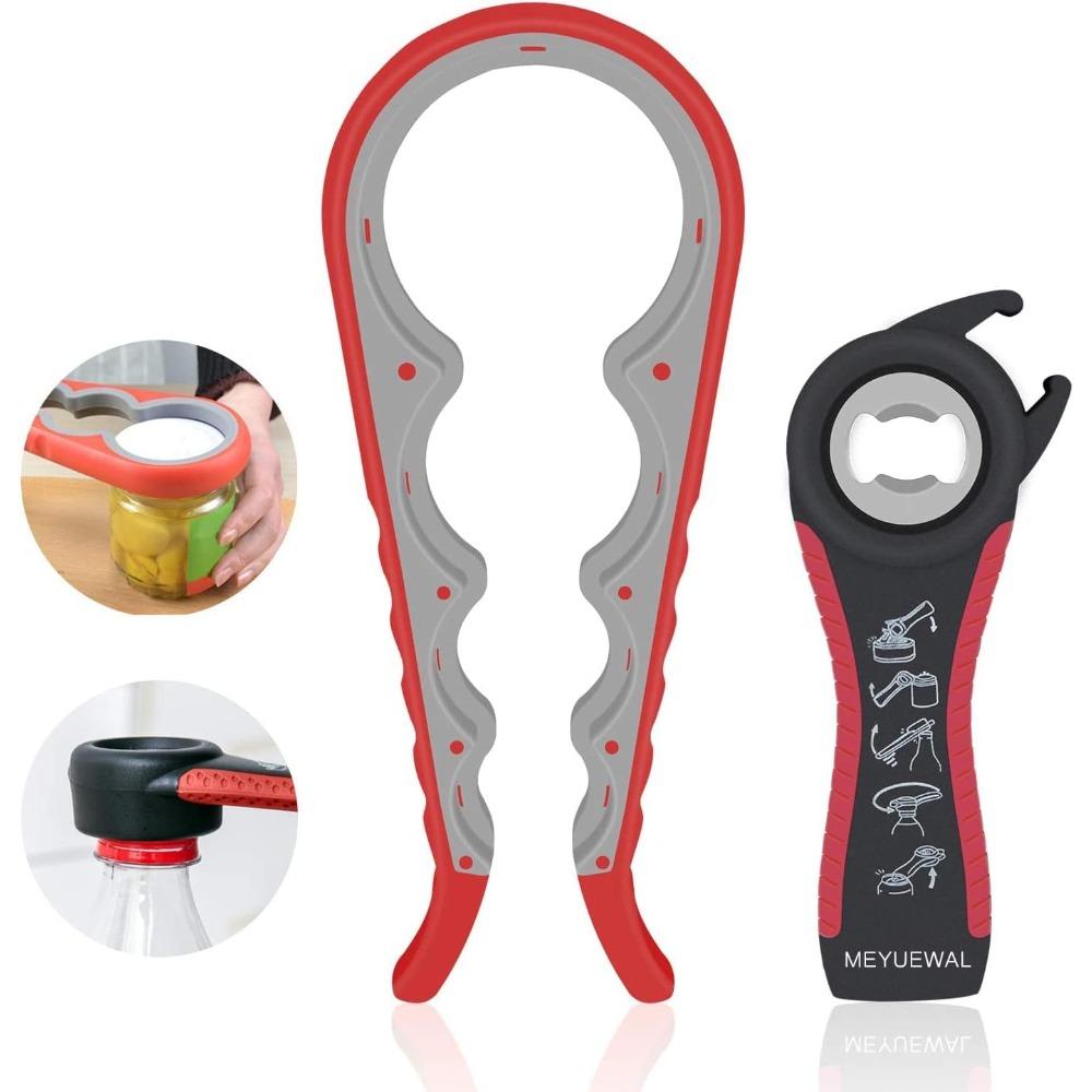 

Jar Opener for Weak Hands 5 in 1 Multi Function Can Opener Bottle Opener Kit with Non Slip Silicone Handle