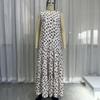 French Retro Polka Dot Sleeveless Chiffon Long Dress Round Neck Loose Pendulum Beach Vacation Cake Dress Summer