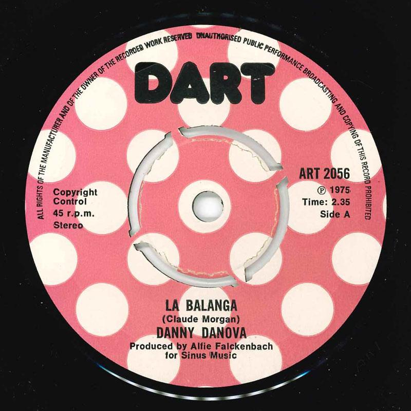 

7inch Record DANNY DANOVA - La Balanga / Pagoda ART2056 Dart 1975 UK Pop Used