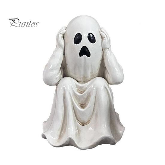 Miniature Ghost Figurines for Desktop Halloween Figurine, Resin Chain Ghost, Face-Palm Pumpkin Small Niche Holiday Gifts Cute Spooky Ornaments