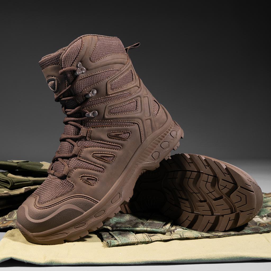 TUINANLE Man Safety Shoes Work Army Boots Breathable Slip Resistant Desert Climbing Hiking Shoes for Men