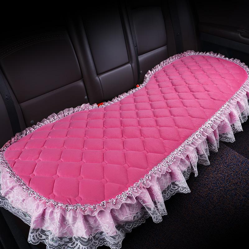 Uniwersalna antypoślizgowa pluszowa poduszka na fotel samochodowy z koronkowym wykończeniem na jesień i zimę