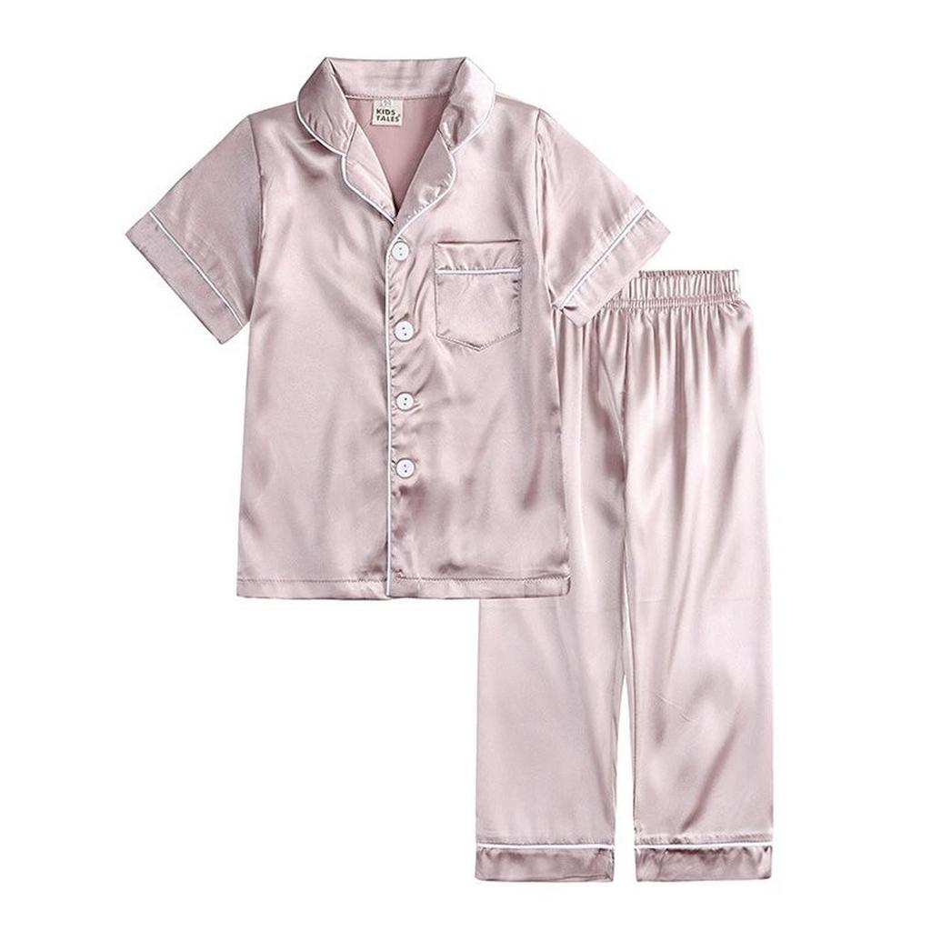 Kids Silk-like Loungewear Set Toddler To Big Kids