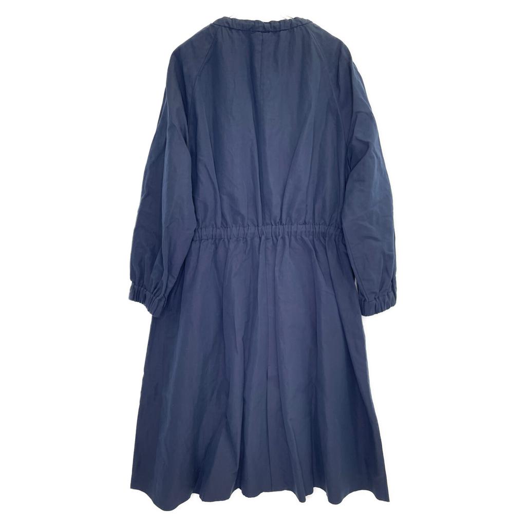 Saqui 20Stainless Steel Navy Gathered Collarless Spring Coat Coat 38 NavyUsed