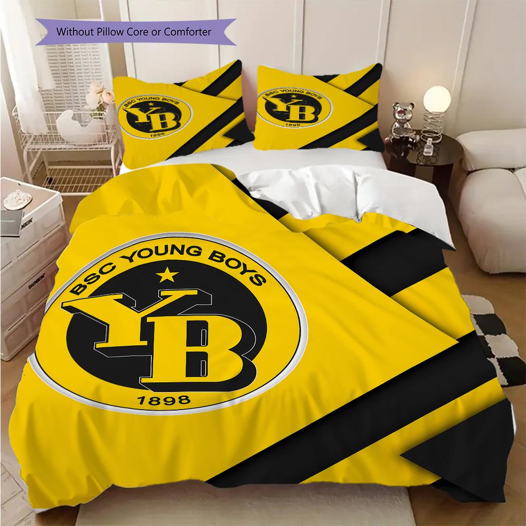 BSC YB Muster Bettwäsche Steppdecke Set Bettbezug Kissenbezug Heimdekoration Geburtstagsgeschenk (1 Bettbezug + 2 Kissenbezüge, ohne Füllung)