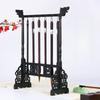 Wenge Wood Calligraphy Brush Holder Hanger Stand Rack for Chinese Painting Desk Decoration Beginner Set with Resin Base