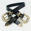 Women Fashion Metal Waistband Waist Style Belt Double Buckle Female Belt Female Style Belt