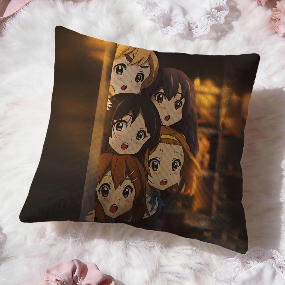 Anime K-K-ON Cute Cushion Cover Premium Comfort Reversible Pillow Cove -Two in One Design for Any Room & Car Interior
