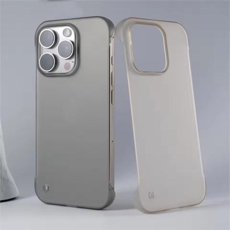 Ultra-Thin Frameless Case For iPhone 17 Air 16 15 14 13 12  Pro Max Plus 17Pro Glossy Hard Matte Slim Breathable Funda Coque