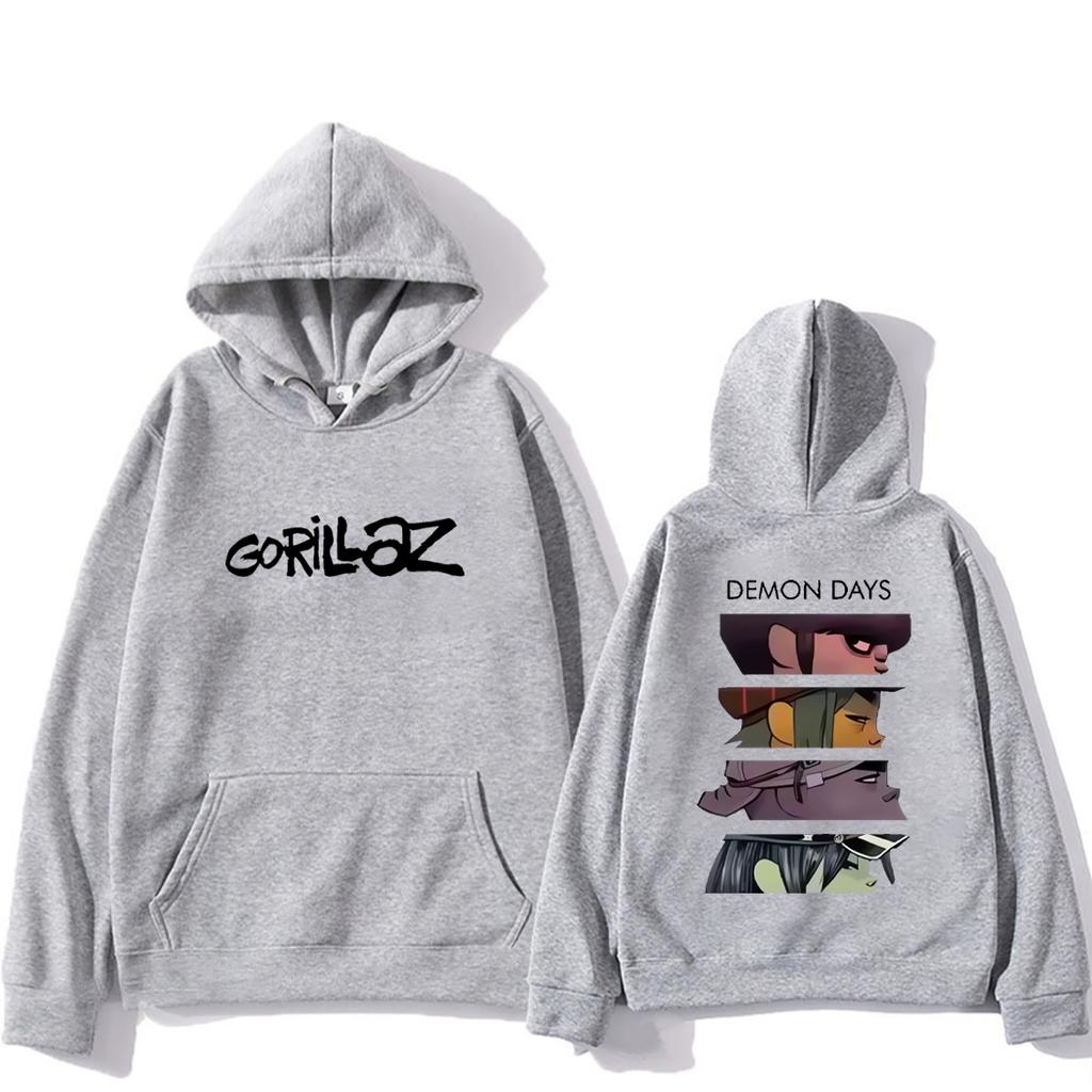 Rock Band Gorillaz Demon Days Eyes Hoodie Men Women's Manga Harajuku Hip Hop Streetwear Long Sleeve Vintage Fleece Sweatshirts