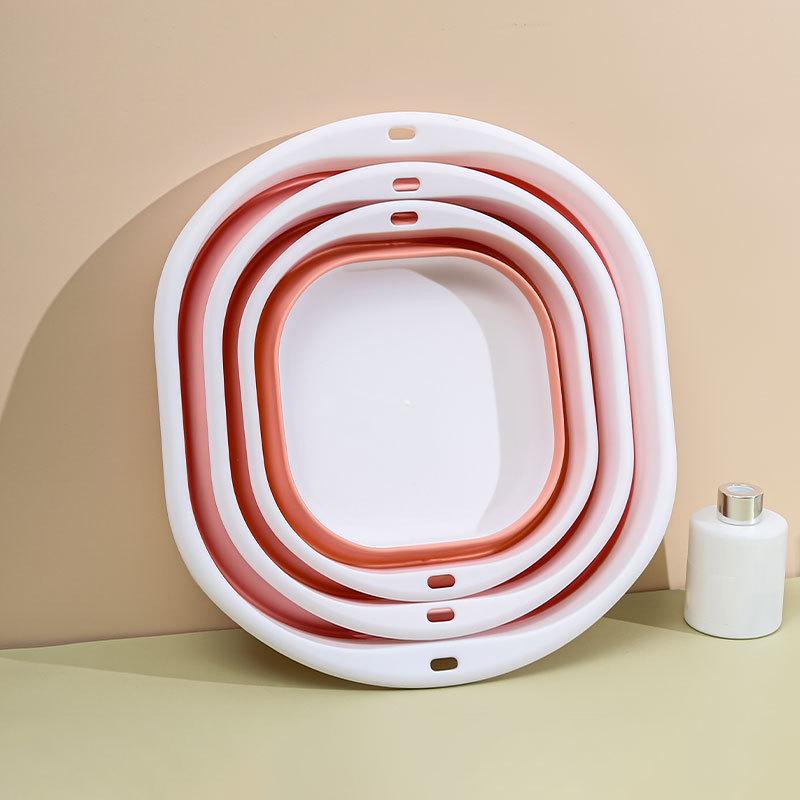 Polymer Folding Basins Handheld Wash Basins Folding Laundry Tub Adult Baby Bath Basin Restroom Culinary Accessories Wash Basin