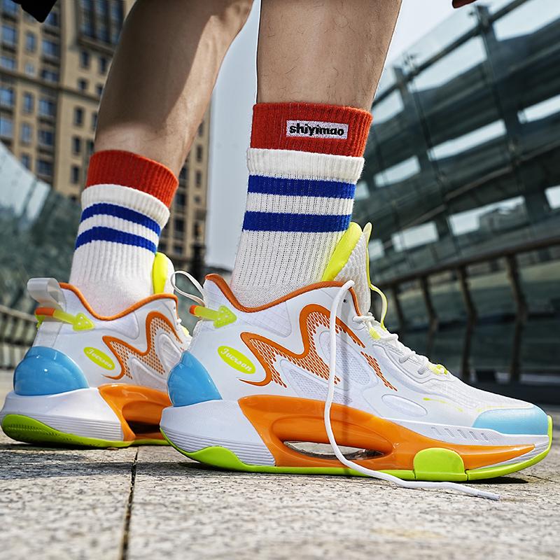 Men's Basketball Shoes Breathable Cushioning Non-Slip Wearable Runing Shoes Gym Training Athletic Basketball Sneakers for Women