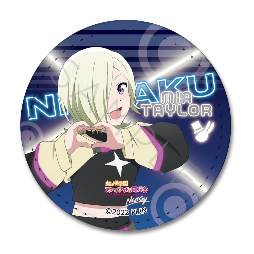 SYNC INNOVATION Nijigasaki High School Idol Club NEXT Leather Badge 60mm 5mm PU Leather  Love Live! SKY  [Mia Taylor] [Round] K, Approx. Diameter,