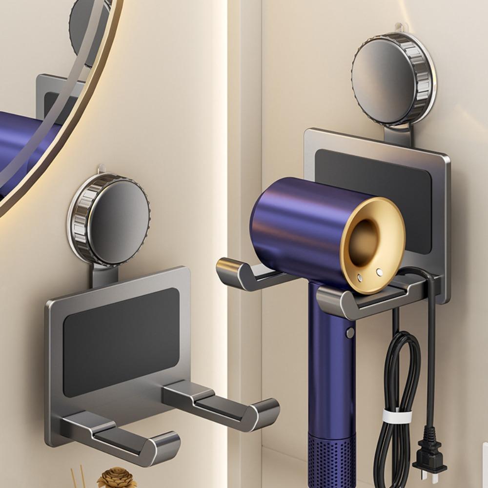 Wall Mounted Hairdryer Straightener Stand Punch-Free Hair Dryer Rack Hair Dryer Hanger  Bathroom