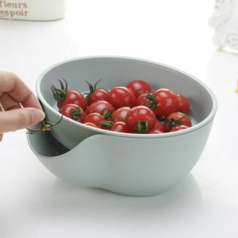 Cesto Scola Acqua Mini a Doppio Strato Multiuso per Lavare Frutta e Verdura Scolapiatti da Appendere
