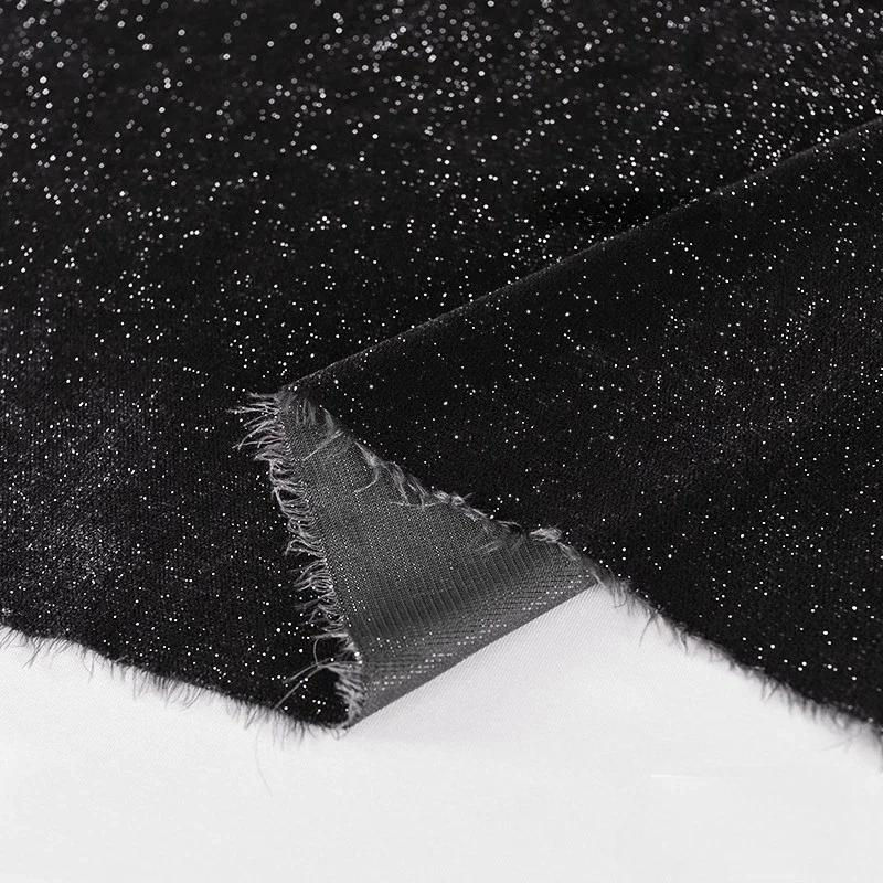 100x140cm Diamond Glitter Velvet Starry Fabric for Sewing Dresses Soft and Smooth Woven Non Elastic by Half Meter