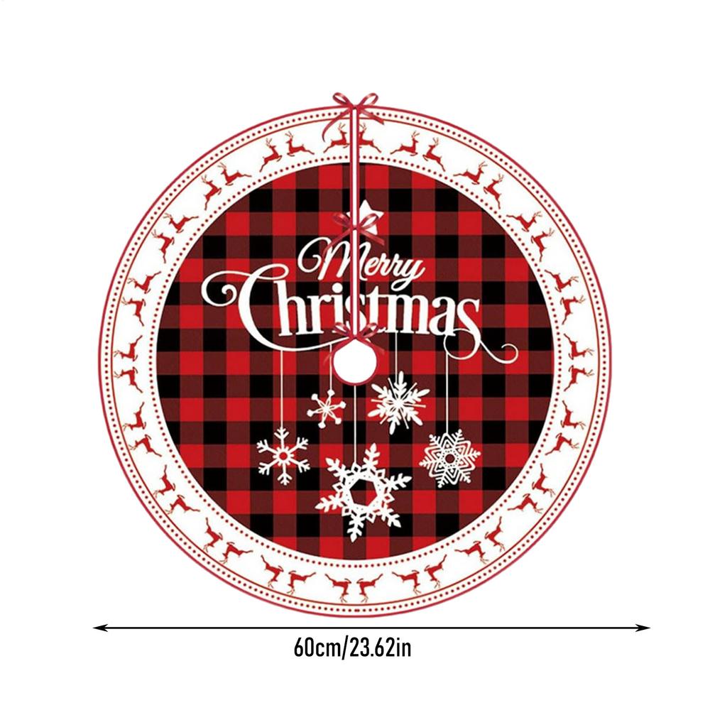 Large Christmas Skirts for Trees Tree Base Cover Tree Skirts 23.6 Inch Holiday Tree Skirt Red Cover Snowflake Reindeer Home