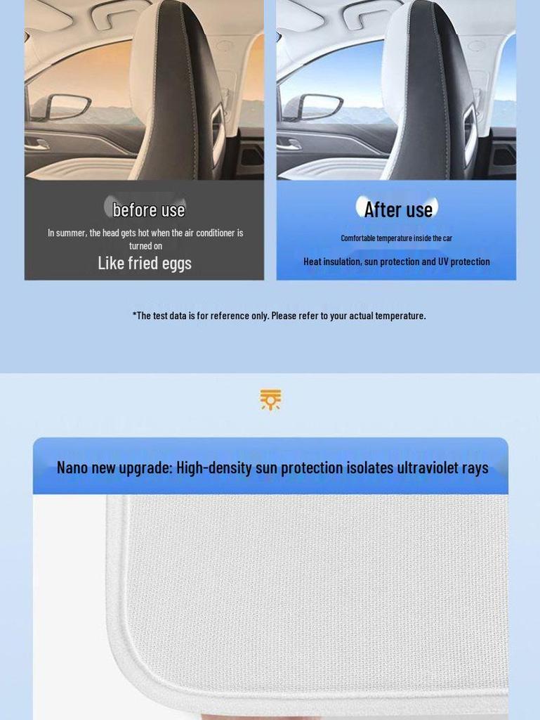Jike 007 GT Sunroof Sunshade for 25-Year-Old Model - Ice Crystal Protection & Heat Insulation Interior Accessory