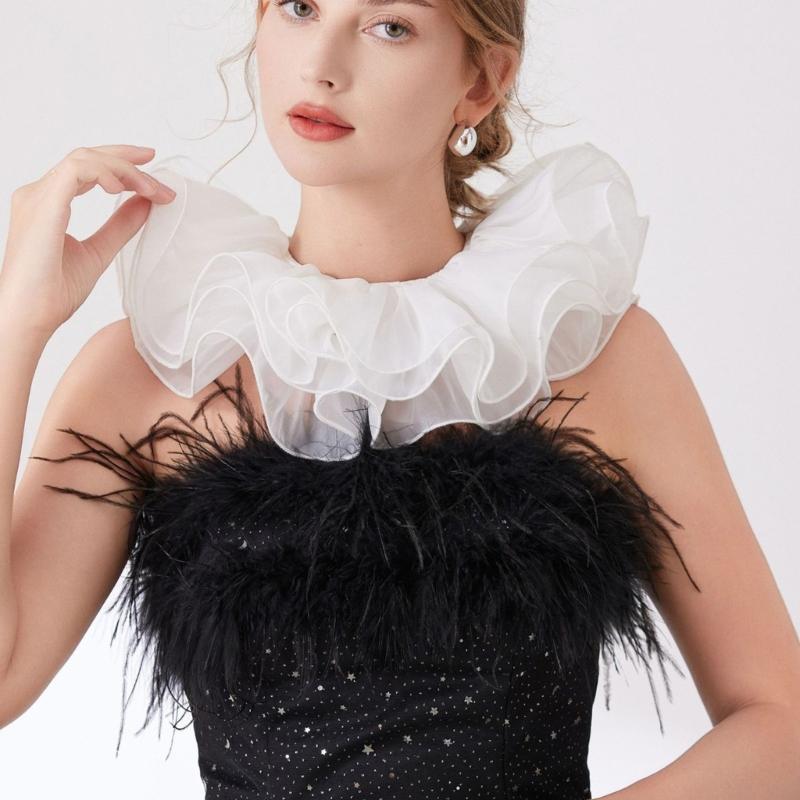 Themed Party Neck Ruff For Jester Costume Breathable Mesh Collar Neckpiece Halloween Transformation Accessory