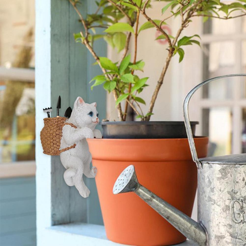 Fish Tank Creative Cute Hanging Backpack Cat Artificial Lifelike Ornaments Aquarium Landscaping Decoration