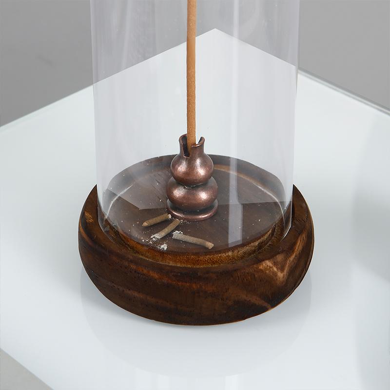 Modern Incense Holder Anti-Ash Flying Incense Burner with Removable Acrylic Ash Catcher for Home Decor Yoga Meditation