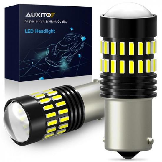 2X AUXITO BA15S 1156 7506 Reverse Back Up Light Super White LED Bulb 48H EV