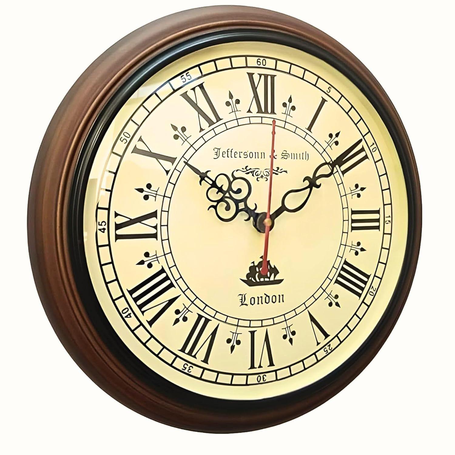 

Деревянные и стеклянные настенные часы, 12 дюймов, бесшумный механизм, легкое считывание времени, с монтажными инструментами