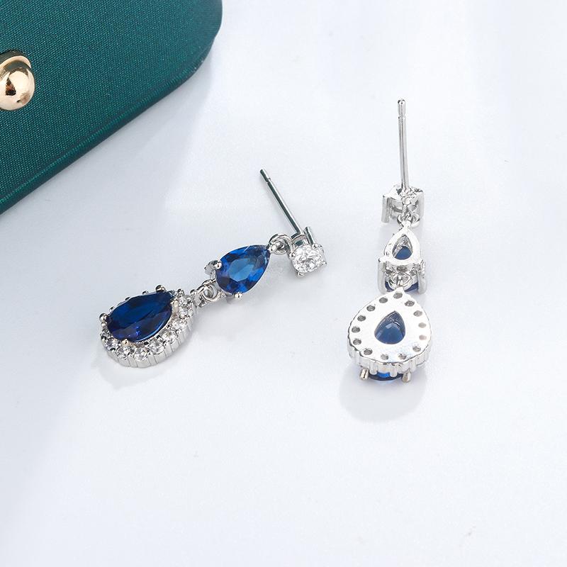 

Классические женские серьги для моды цвет циркония женские длинные серьги красный синий зеленый ювелирные изделия подарок на годовщину синий