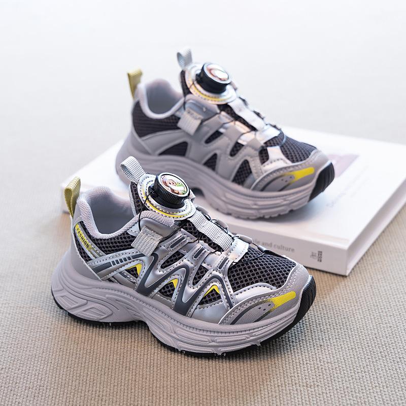 

Boys shoes 2025 spring and summer new girls dad shoes older children s rotating button breathable autumn children s sports shoes 31 чёрный
