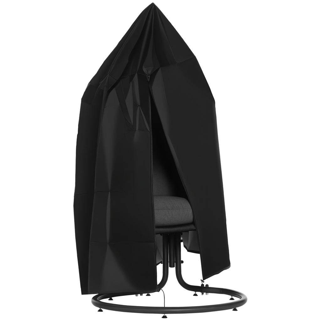 Black Hanging Chair Cover, Waterproof and Windproof, Protective Cover with Zipper, Cover for Hanging Basket, Swing Chair, Hanging Chair