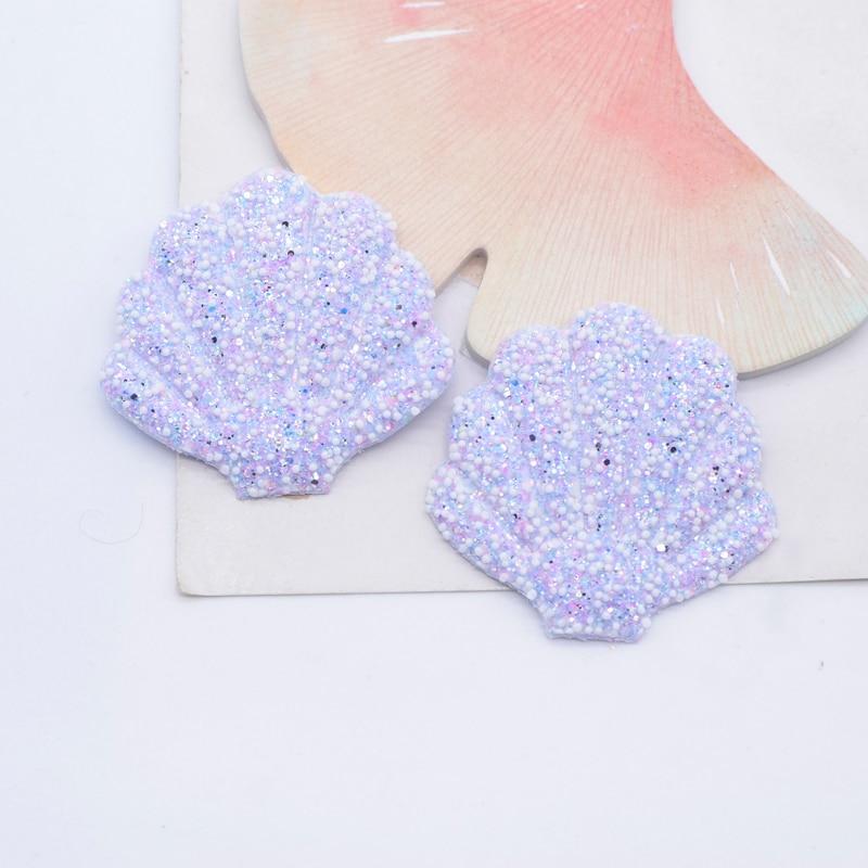 12Pcs Glitter Shell Patches Appliques DIY Crafts Sewing Supplies Headwear Hat Decor Scrapbooking