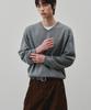 ALYSS Cloud Touch V-Neck Crop Knit [Melange Gray]
