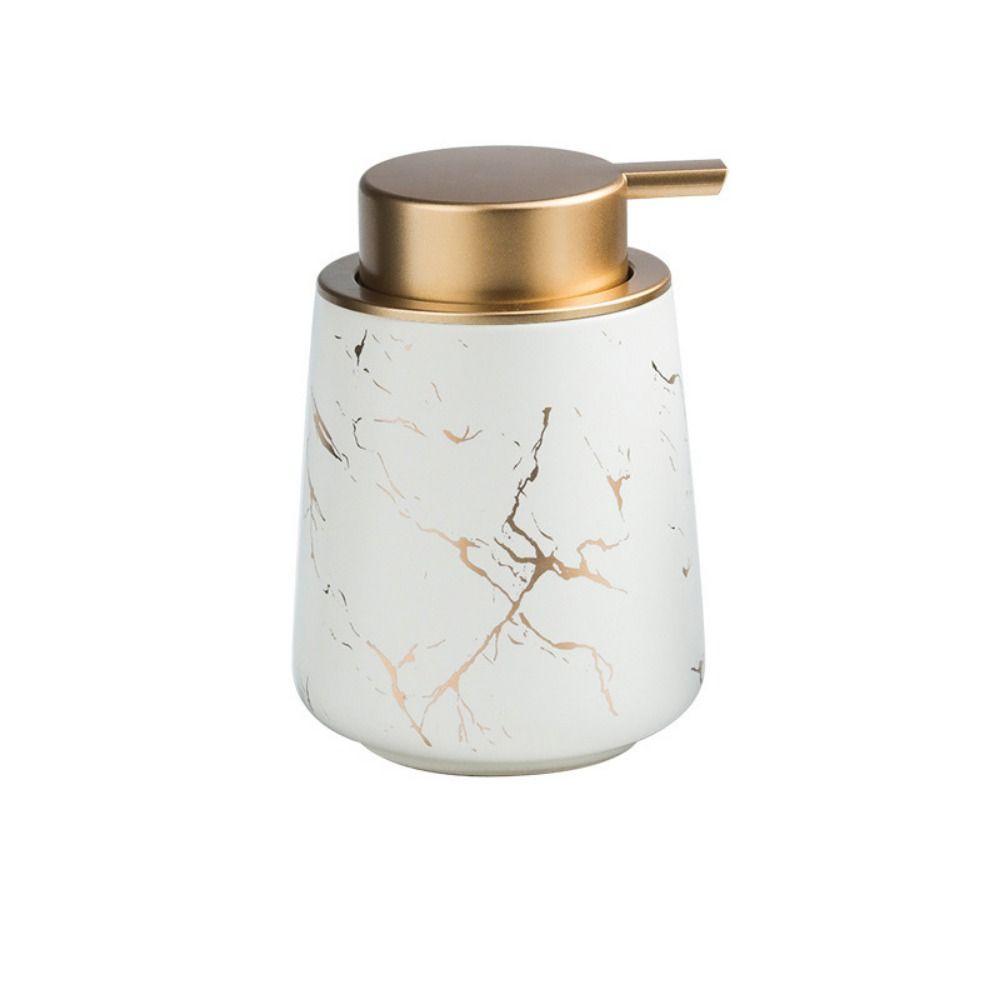 

Ceramic Soap Pump Dispensers Easy To Press Gel Hand Sanitizer Bottle Cosmetic Container Home White-Marble Pattern