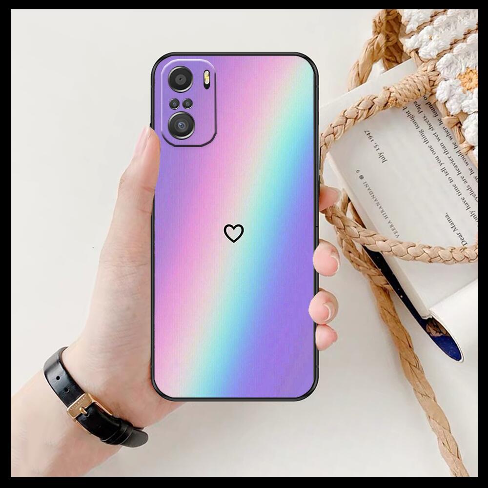LIEBE herz Für Xiaomi Redmi Hinweis 10S 10 9T 9S 9 8T 8 7S 7 6 5A 5 Pro Max Weiche Schwarze Telefon Fall