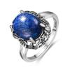 Vintage 925 Silver Ring Irregular Flowers Natural Rose Quartz Punk Ring Bohemian Silver Ring Fine Jewelry For Women