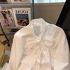 Women's Cotton White Lace Bowknot Base Shirt - New Spring Arrival Layering Top