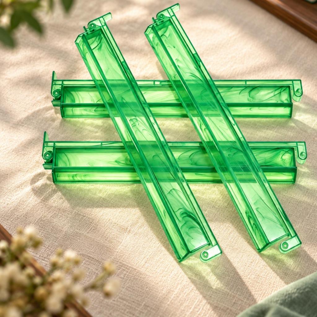 4 Pieces Mahjong Rack with Push Rod Multi-Use Tile Clear Game