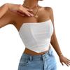 European and American Women's Clothing Sexy Backless Retro Tube Top Short Strapless Sleeveless Outer Bottom Vest