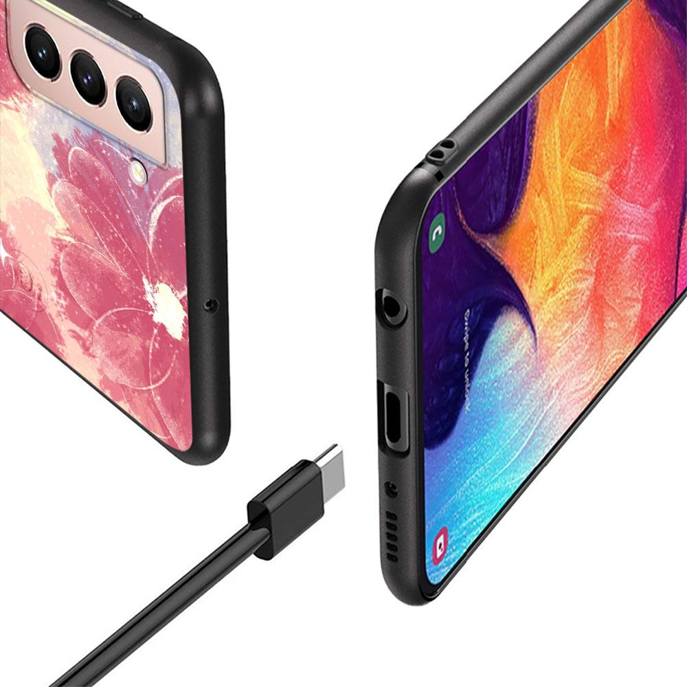 Rose Flower Painting Case for Samsung Galaxy S20 FE S22 S23 Ultra S21 S10 Lite S9 S8 Plus S7 Edge Black Soft Silicon Phone Cover