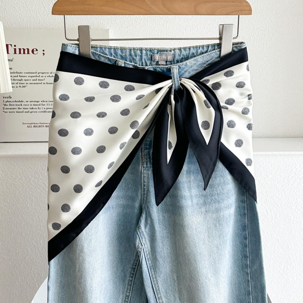 Sciarpa di Seta Raso Moda Stile Letterario Stile Etnico Sciarpa da Vita da Donna Accessorio Versatile Accessorio per la Vita dei Jeans Vita dei Jeans