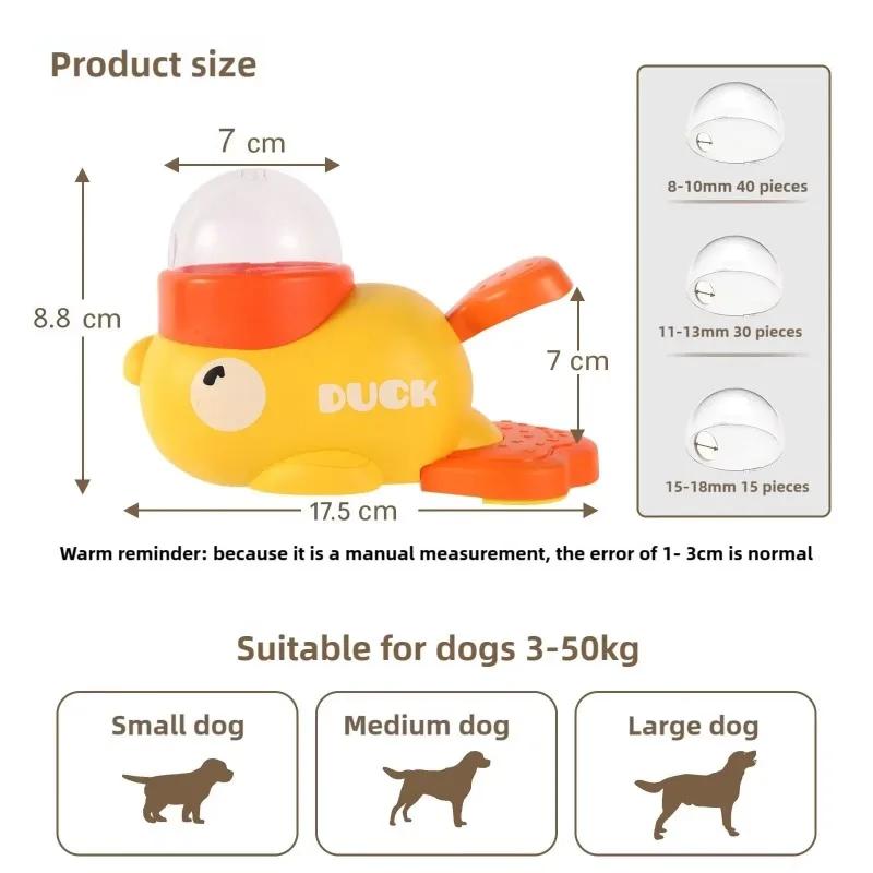 Pet slow food bowl duck dog snack dispenser slow anti-swallowing dog food feeder interactive feeder for small and medium pets