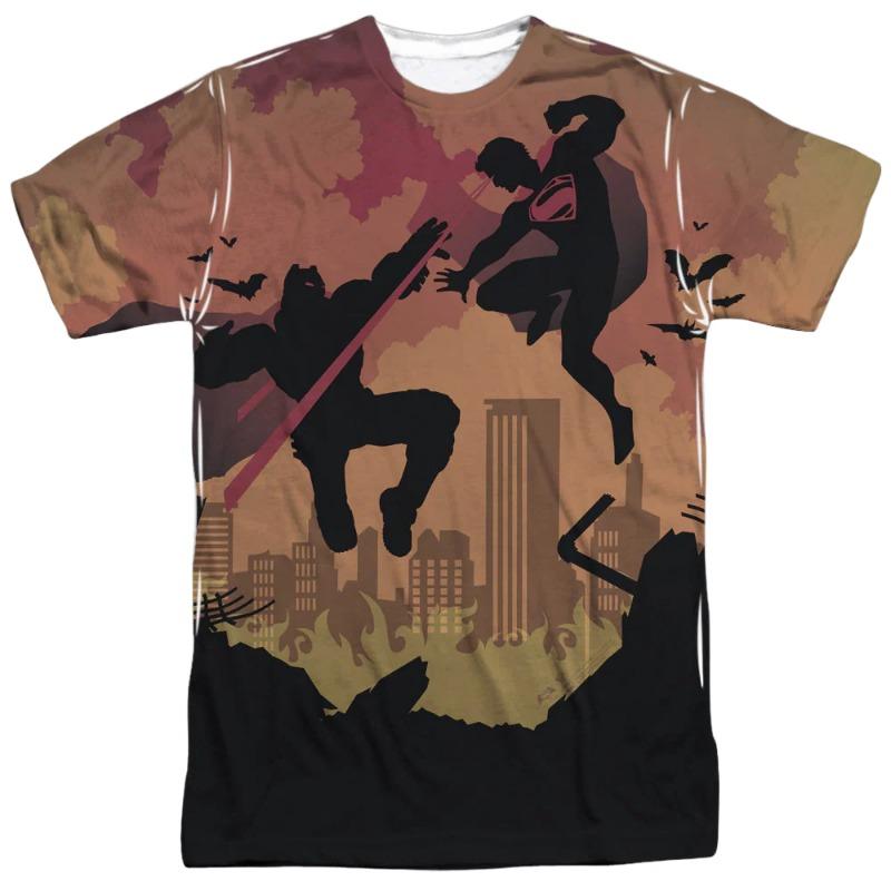 2026 New Superhero Batman Theme Print Boy T-Shirt Anime Batman v Superman Boys T Shirt Summer Fashion Kids Adults Tops Clothing XXS